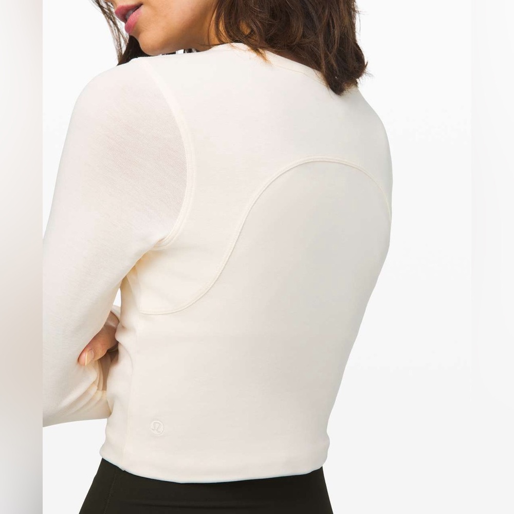 Lululemon Find your Feeling Long Sleeve Gathered Ruched Crop Top Activewear Gym - Picture 4 of 12